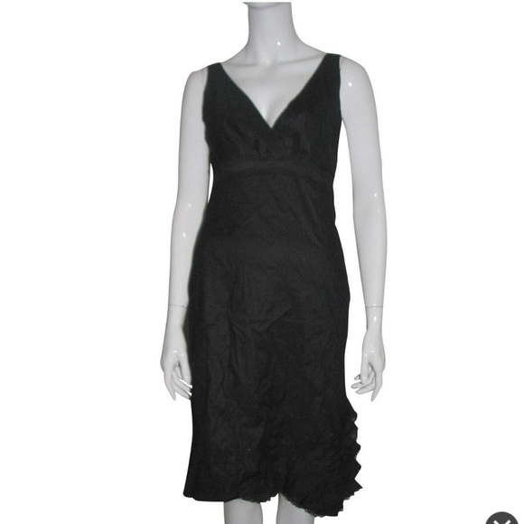 BCBG Max Azria Linen blend dress with lace Black - Picture 1 of 8